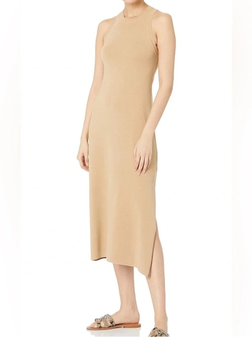 The Drop Beige Knit Maxi Dress XS NWT Sleeveless Sweater Tank Dress